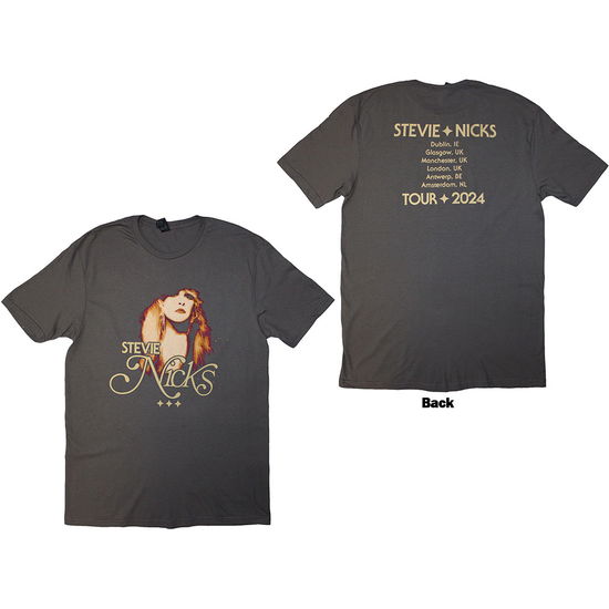 Cover for Stevie Nicks · Stevie Nicks Unisex T-Shirt: Tour '24 Vintage Photo (Charcoal Grey) (Back Print &amp; Ex-Tour) (T-shirt) [size XL]