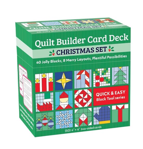 Cover for Publishing, C&amp;T · Quilt Builder Card Deck Christmas Set: 40 Jolly Blocks, 8 Merry Layouts, Plentiful Possibilities (MERCH) (2024)