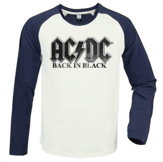 Cover for AC/DC · Ac/Dc Back In Black Vintage White / Navy Small Baseball Jersey (T-shirt) (2024)