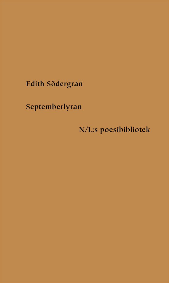 Cover for Edith Södergran · Septemberlyran (Bound Book) (2024)
