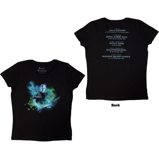 Cover for David Gilmour · David Gilmour Ladies T-Shirt: Luck &amp; Strange Rome (Black) (Back Print &amp; Ex-Tour) (T-shirt) [size S]