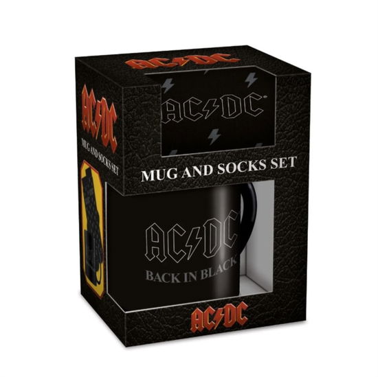 Cover for AC/DC · Ac/Dc (Back In Black) Mug &amp; Sock Set (MERCH) (2024)