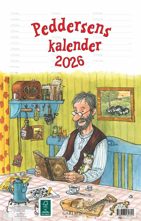Cover for Sven Nordqvist · Peddersens kalender 2026 (Sewn Spine Book) [1st edition] (2025)