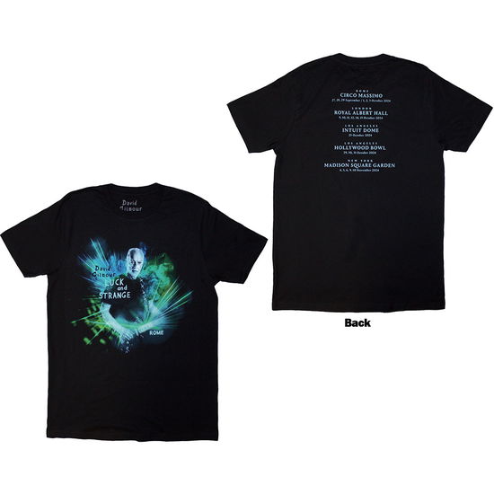 Cover for David Gilmour · David Gilmour Unisex T-Shirt: Luck &amp; Strange Rome (Black) (Back Print &amp; Ex-Tour) (T-shirt) [size S]