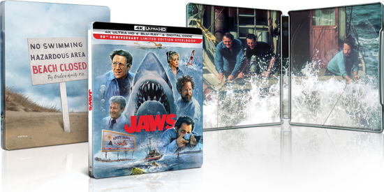 Cover for Jaws: 50th Anniversary (4K Ultra HD/BD) [Steelbook edition] (2025)